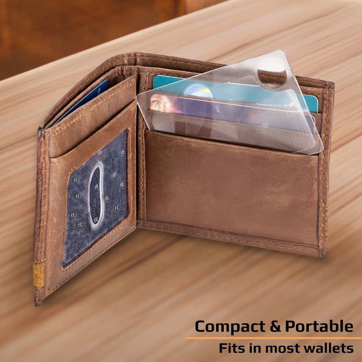 Carson - Wholesale Magnifying Glass - Twin Pack 2.5x Credit Card Size Magnifier with 6x Spot Lens