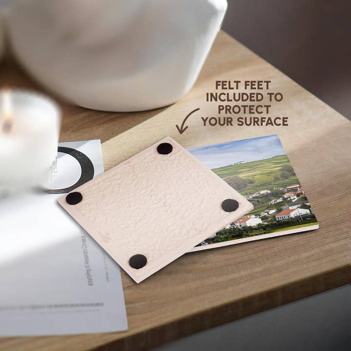 3dRose - Wholesale Coasters - 3dRose, Portugal, Azores, Terceira Is, Quatro Ribeiras. Elevated town view, Coaster3