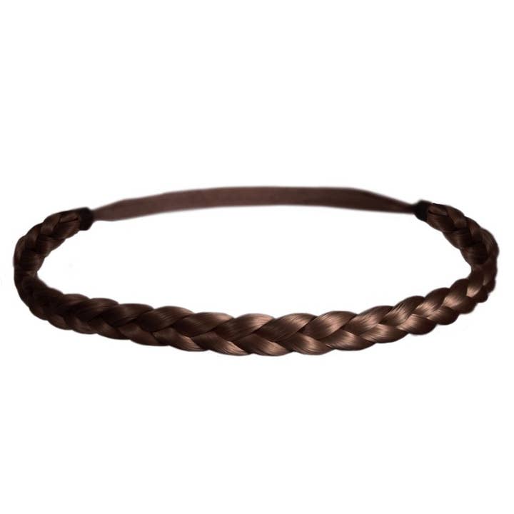 Mia Thick Braidie 1/2" Braided Headband - Light Brown for engroshandel hos Mia