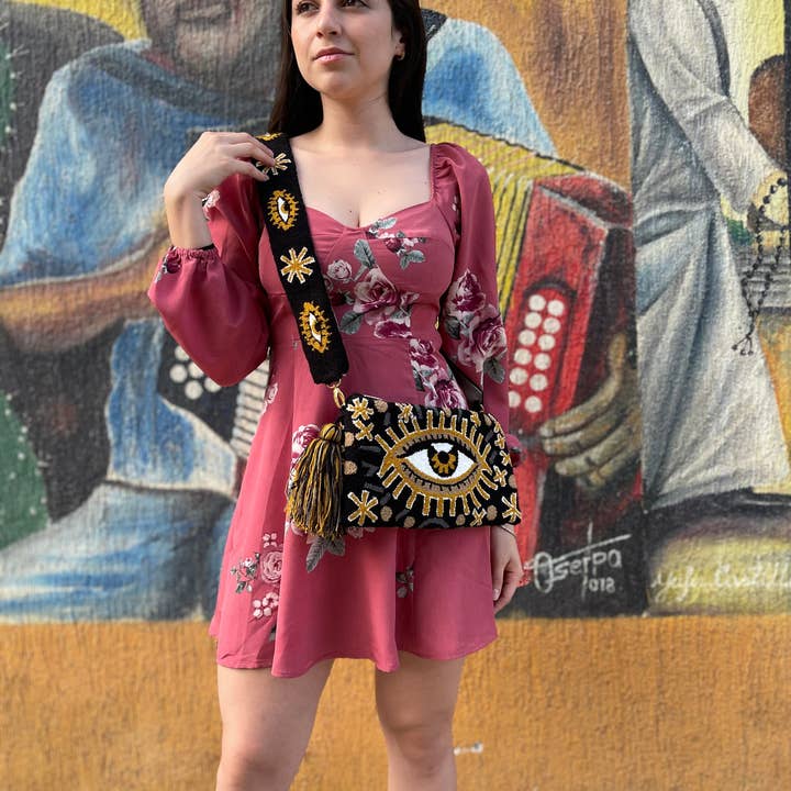 Best of Colombia LLC - Wholesale Clutch Bag - Women's - Black Evil Eye Clutch3