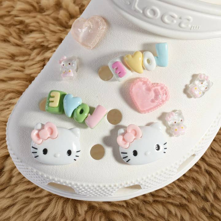 CUTE CHARACTER LOVE HEART SHOE CHARMS, LVCR 020 for wholesale by JOIA ACCESSORIES