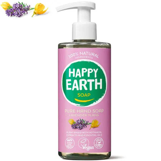 Happy Earth - Vente Savons/lotions pour les mains - Happy Earth Savon liquide mains naturel Lavande Ylang 300 ml5