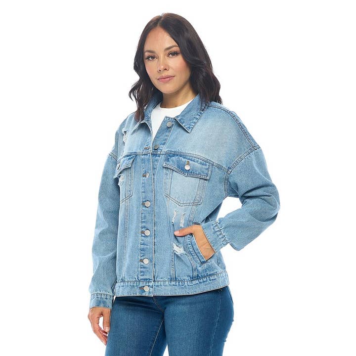 Rebel Rip Denim Jacket for wholesale by Ci Sono by Cavalini