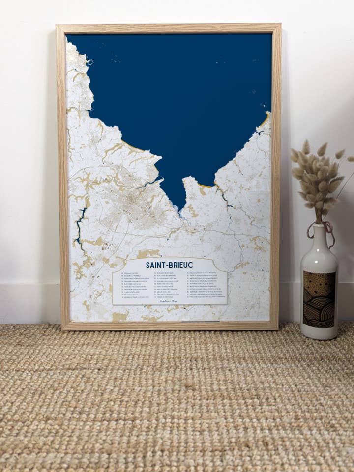 Vis kort over Saint-Brieuc - Checkmap for engroshandel hos Captain Map