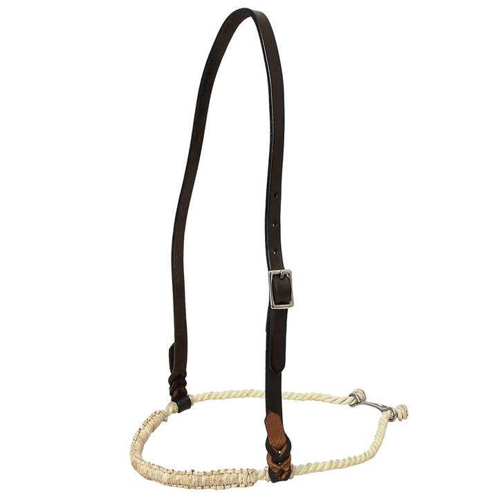 HILASON - Wholesale Horseback Riding Gear - Western Horse Round Nose Caveson Genuine Leather Noseband