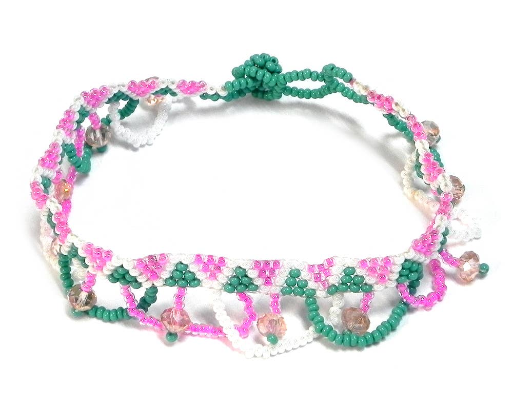 Pichincha - Wholesale Anklet - Guatemalan Crystal Beaded Loop Fringe Seed Bead Anklet9