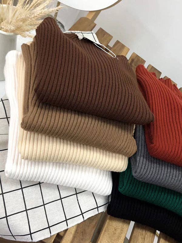 ShieldChic – Großhandel Strickpullover – Damen – 9 Farben Strickpullover mit geteiltem Gelenk und hohem Kragen16