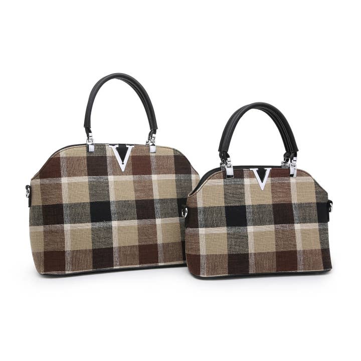Tartan Set of 2 Tote Bags # 1914 for wholesale by House of Milano