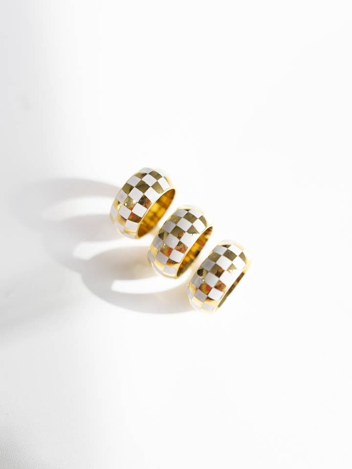 Anel Ronnie Checker || Escolher Cor por atacado de BELJOY