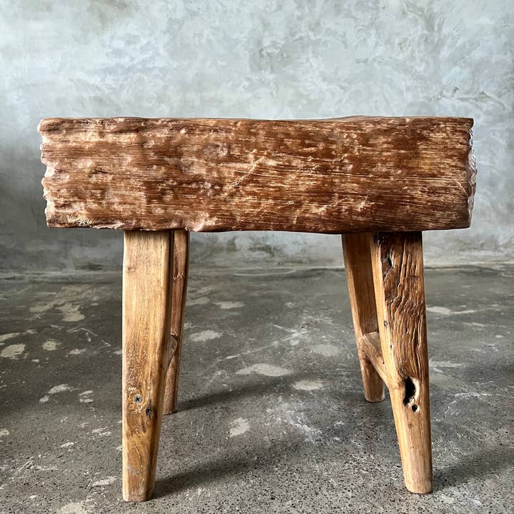 Office Objets - Wholesale Bench - Small organic bench in blonde Asian teak with four legs - Sepuluh5