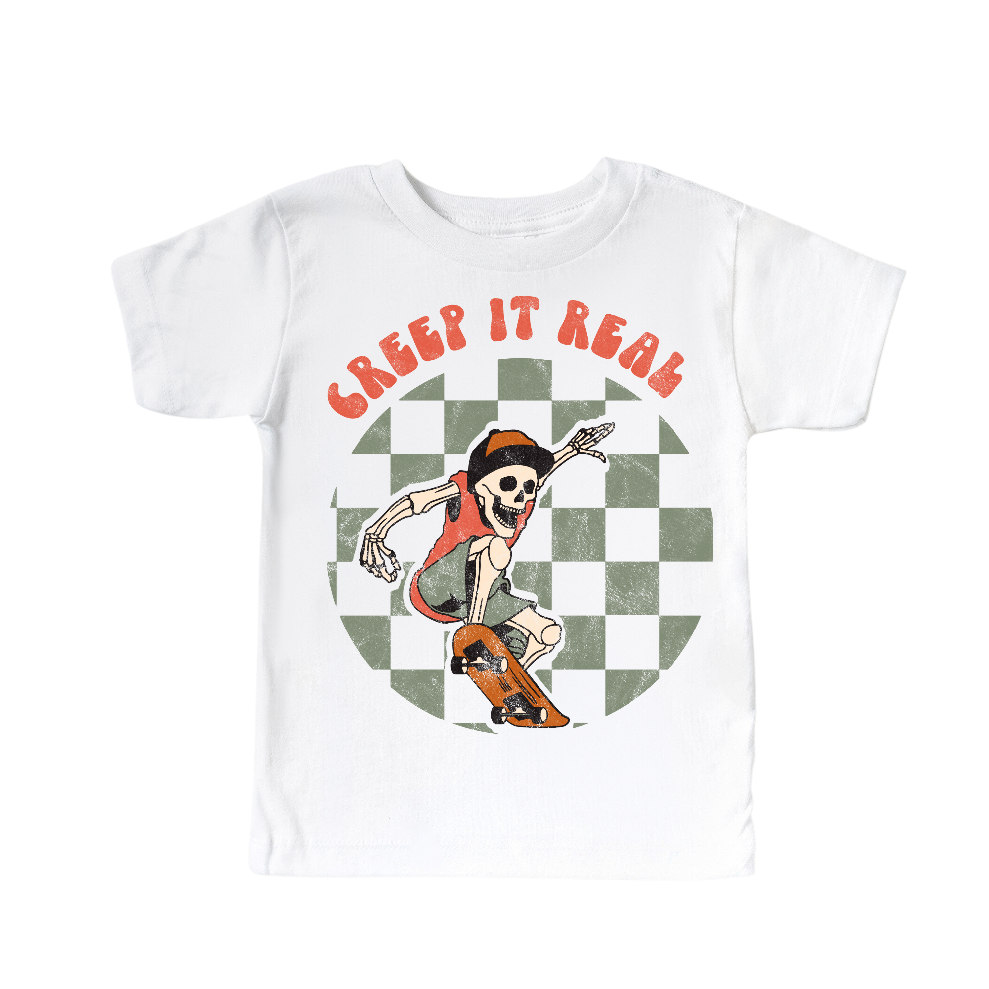 ZZ Threadz - Wholesale Screen Printed T-Shirt - Kids - Creep it Real Circle Checkered1