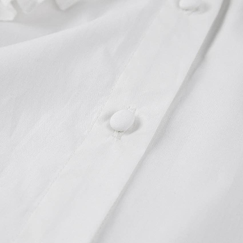 Marayn - Wholesale Button Down Shirt - Women's - French Chic Ruffle Collar Cotton Blouse9