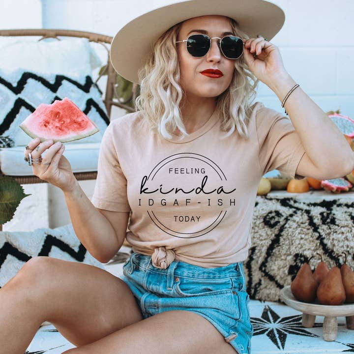 Trendznmore - Modern Graphic Apparel - Wholesale Screen Printed T-Shirt - Women's - Feeling Kinda IDGAF-ish Today T-Shirt1