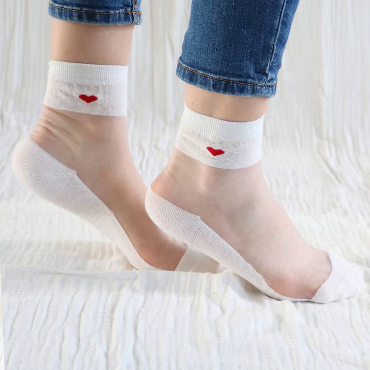 Be my Valentine Blanc - The durable voile sock for wholesale by Yuko B