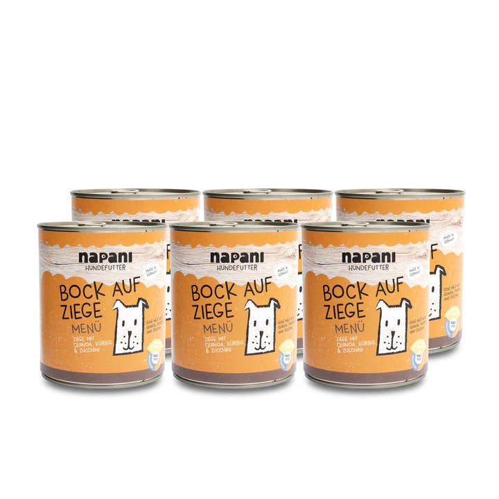 Menu « Bock on goat » 6 x 800 g - monoprotéine, compatible pour la vente par napani GmbH & Co. KG