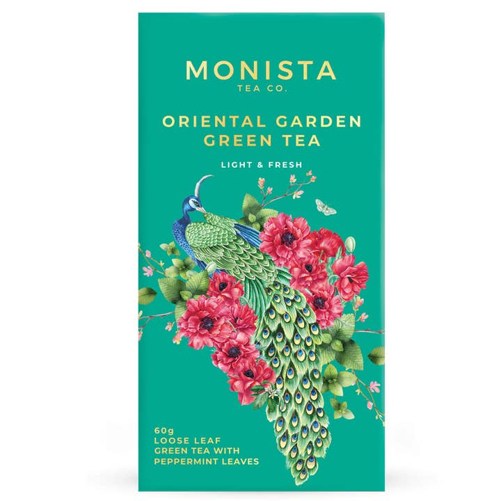 Boîte de recharge de thé vert Oriental Garden pour la vente par Monista Tea Co.