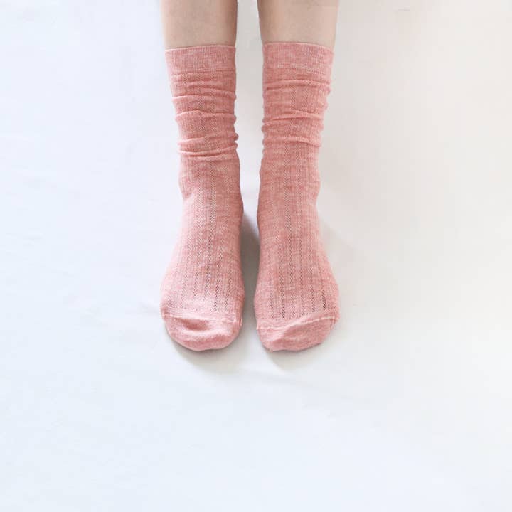 Happy Knits – wholesale Socks – Women's – Women's Thin Wool Crew Socks – Solid Color & Breathable12