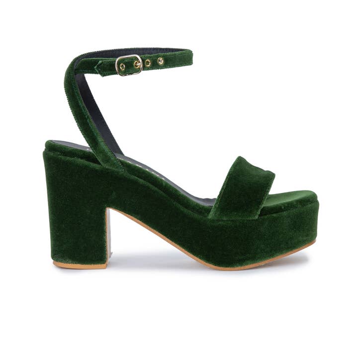 FW- PAM, green velvet platform for wholesale on Faire