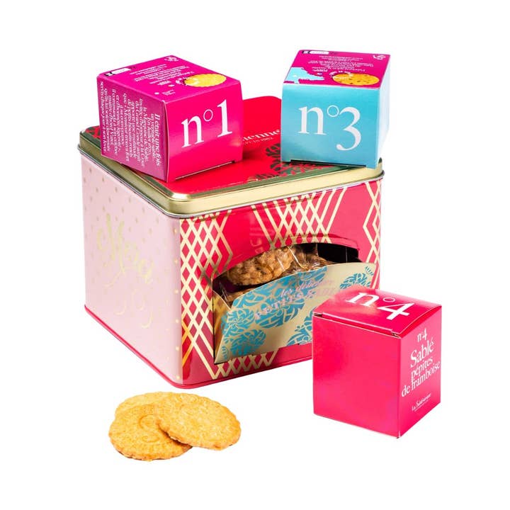 LA SABLESIENNE - Wholesale Cookie - Raspberry Shortbread Cookies Mini Cube n°4