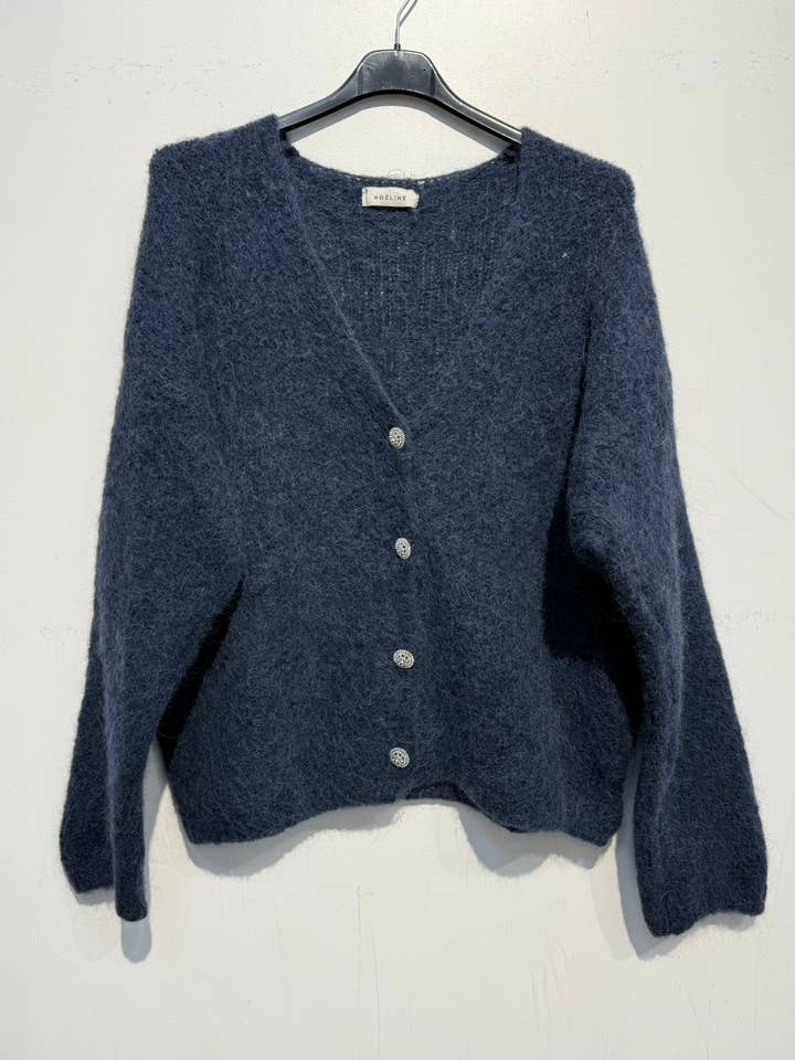 NOELINE - Venta al por mayor Cárdigan - Mujer - Chaqueta de bebé de alpaca con botones plateados 300689