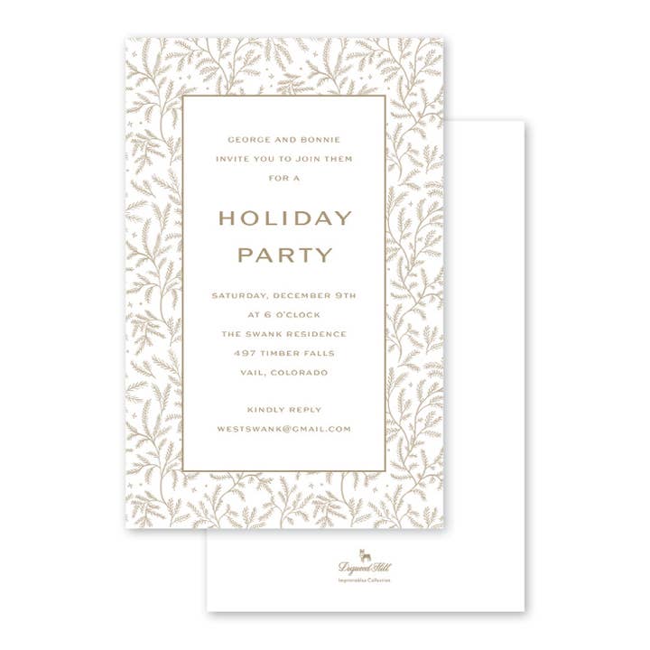 Jubilee Pines Gold Boxed Invitation for wholesale by Dogwood Hill