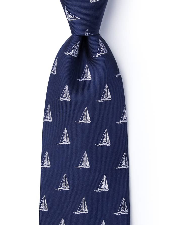 Cravate Pier Pressure - Bleu Marine Soie pour la vente par Alynn