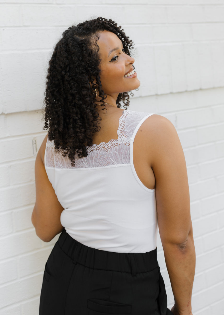 ELIETIAN - Vente Haut en maille – femme - Top réversible avec insert en dentelle16