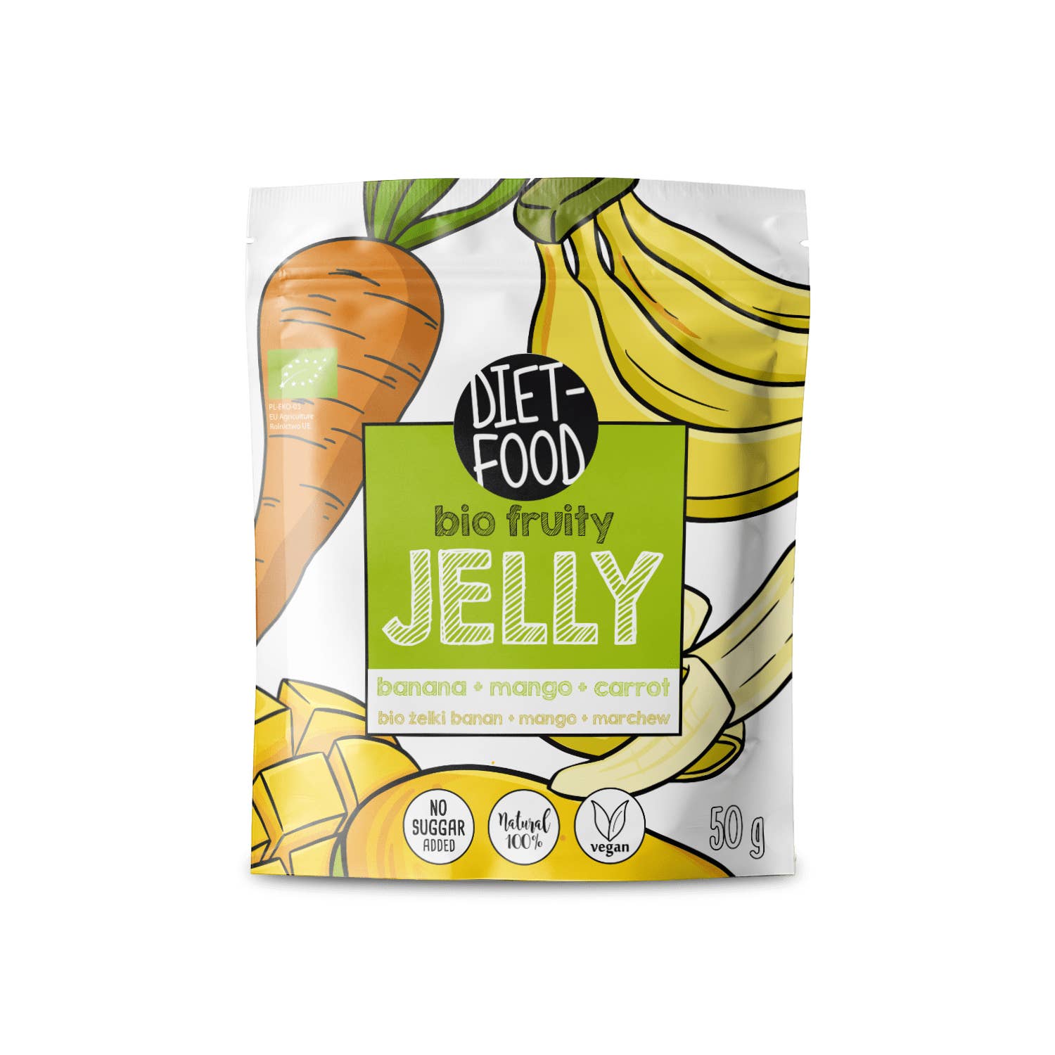 Diet Food - Wholesale Jam/Jelly - Bio Fruity Jelly - Banana & Mango & Carrot 50 g