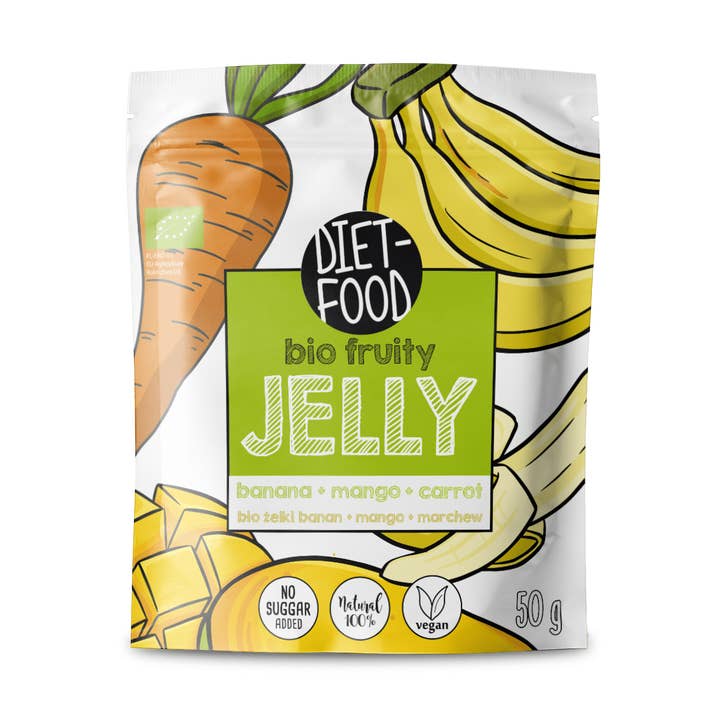 Bio Fruchtgelee - Banane & Mango & Karotte 50 g für den Großhandel von Diet Food