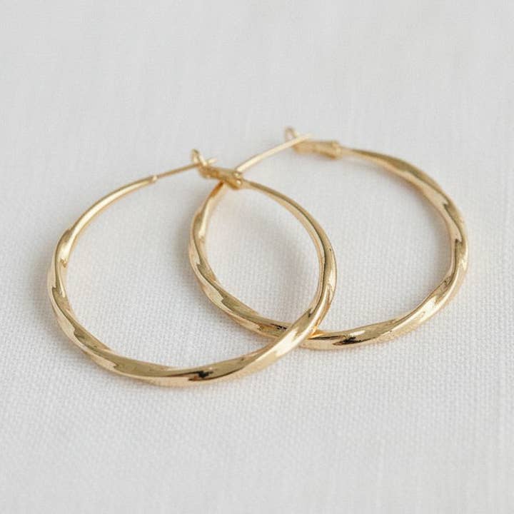 Ellemadera - Wholesale Hoop Earrings - Gold Plated Vintage Inspired Chunky Hoop Earrings0
