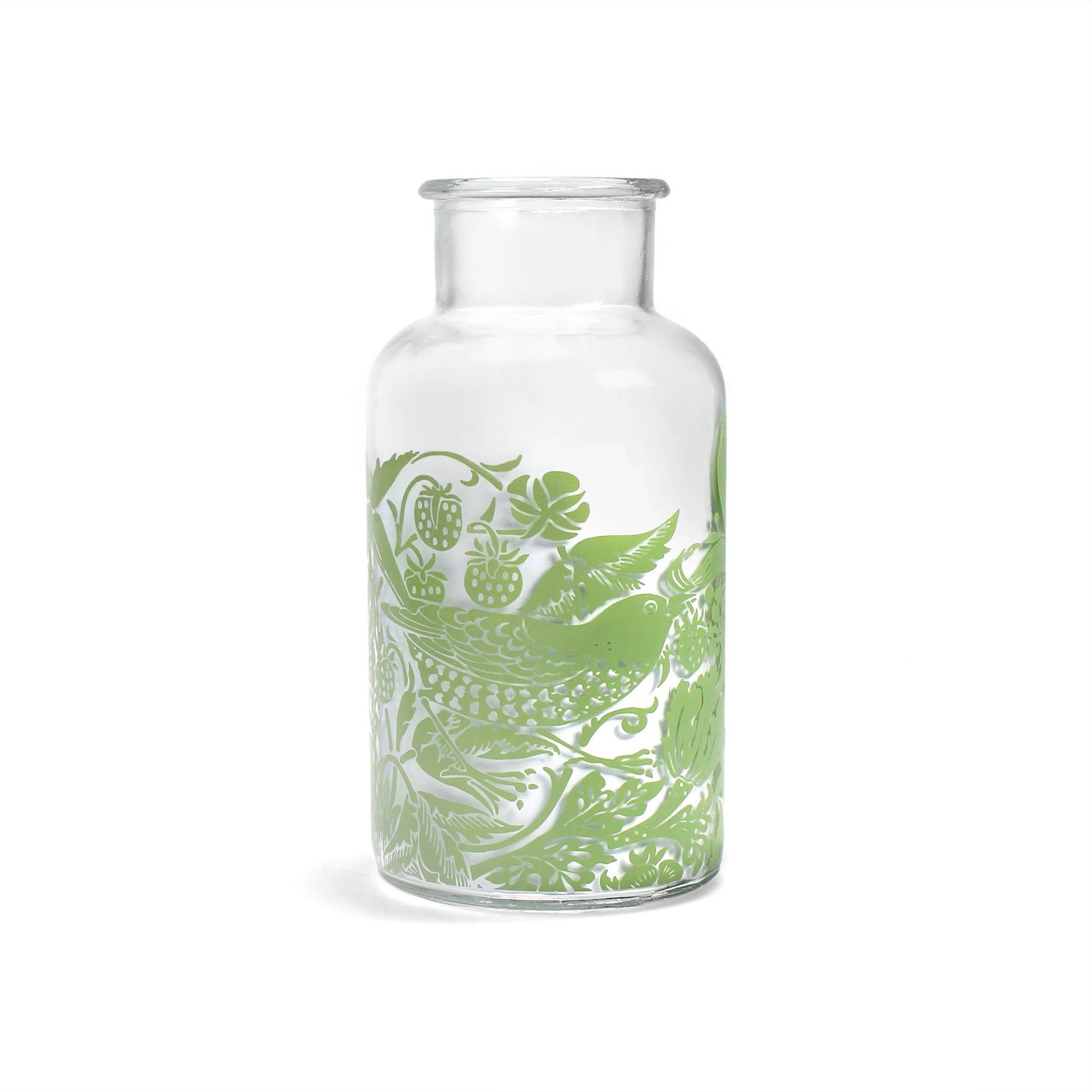 Half Moon Bay By Design - Wholesale Vase - Glass Vase William Morris Strawberry Thief Sage Green1