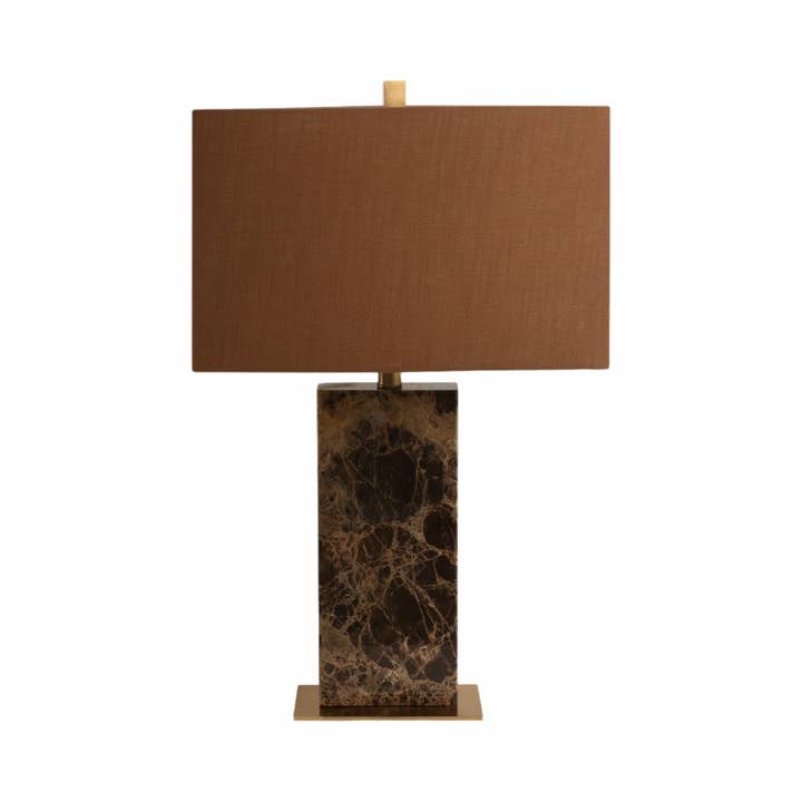 Sagebrook Home - Wholesale Accent/Desk Lamp - Table Lamp - Brown Marble Fabric Rectangular Base, 26 in.7