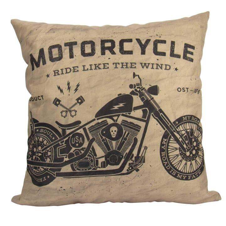 Motocicletas | Funda de almohada | Regalo para él | Almohada | Decoración del hogar | Novio | Regalo de papá | Motocicleta clásica para venta al por mayor de UniikPillows