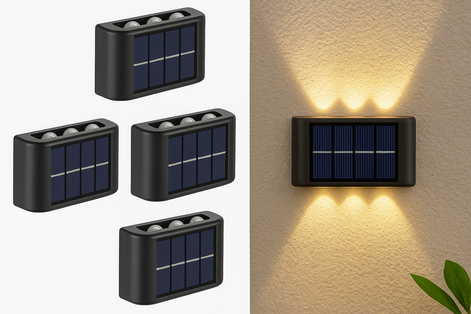 Infinite Basics - Wholesale Outdoor/Lawn Light - 4-Pack Solar Outdoor Wall LED Light0