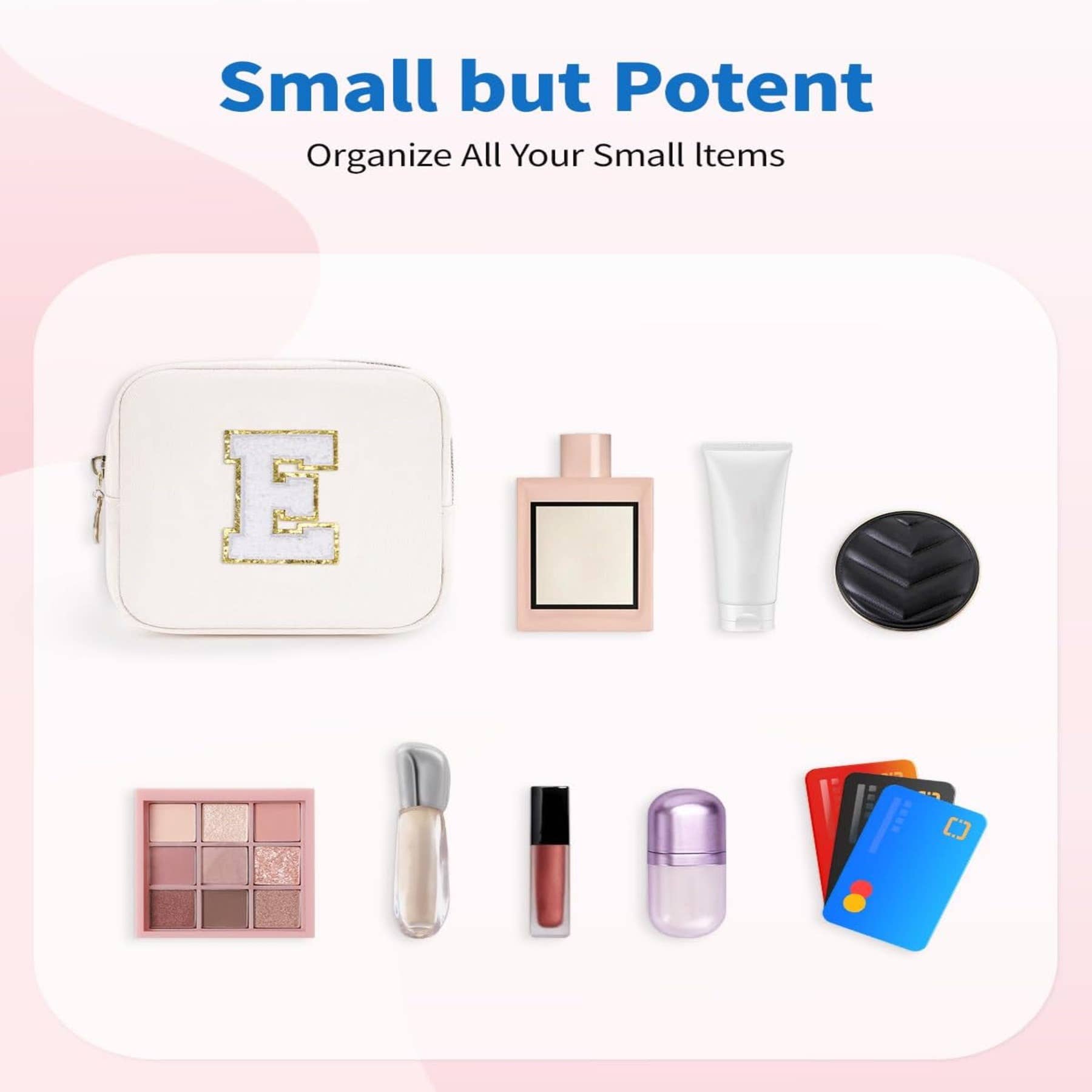 wandf – Großhandel Schmink-/Kosmetiktasche – Personalisierte Monogramm-Tasche Mini Initialen Schminktasche21