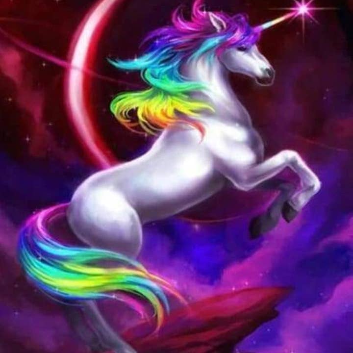 Bestick-Set zum Sticken mit Vorlage – Einhorn und Mondfinsternis für den Großhandel von Figured'Art