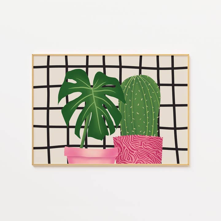 Kaktus Monstera Print for engroshandel hos Pink Giraffe Print Co