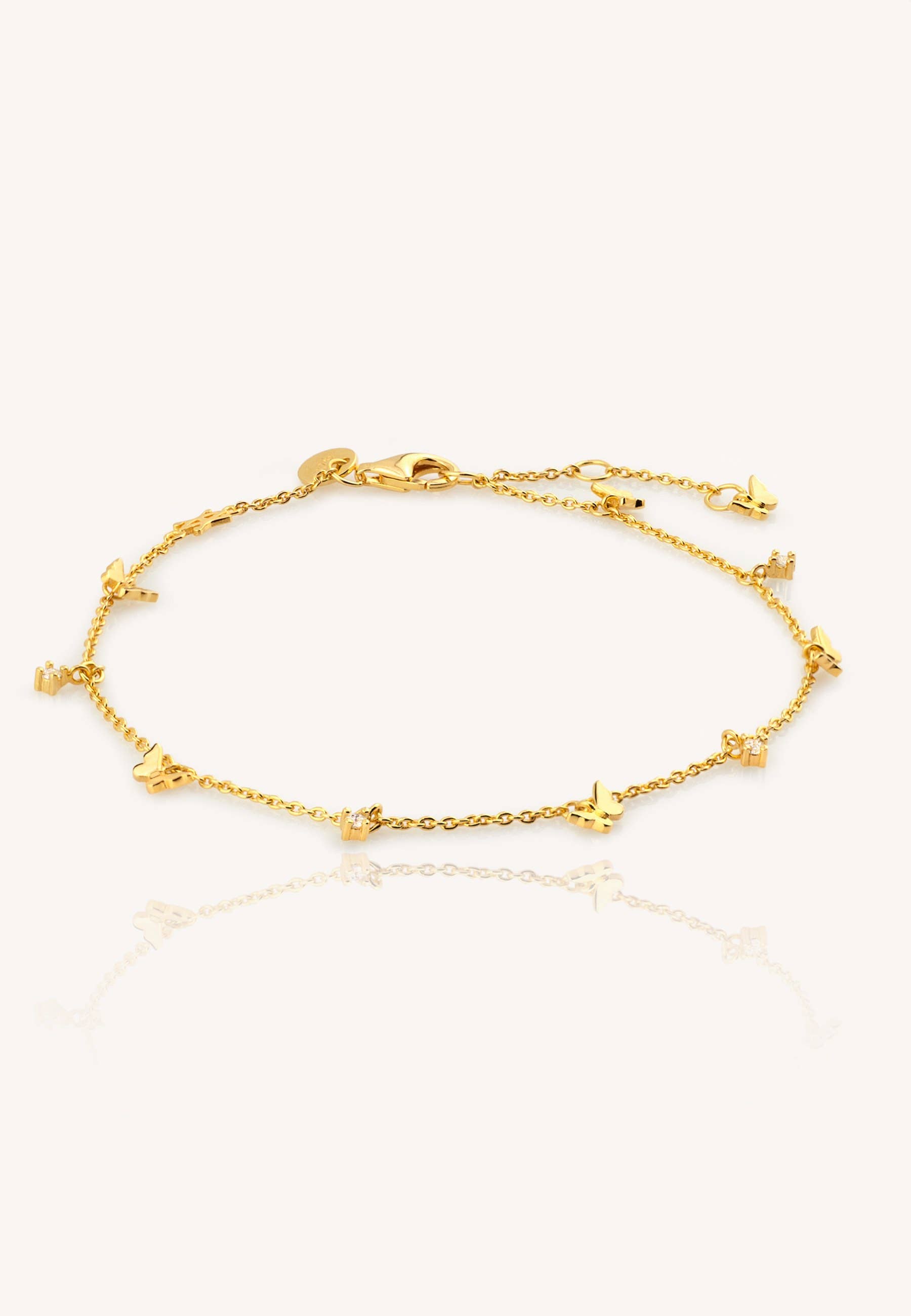 Aran Jewels - Wholesale Charm/Dangle Bracelet - FIVE BUTTERFLIES gold bracelet0