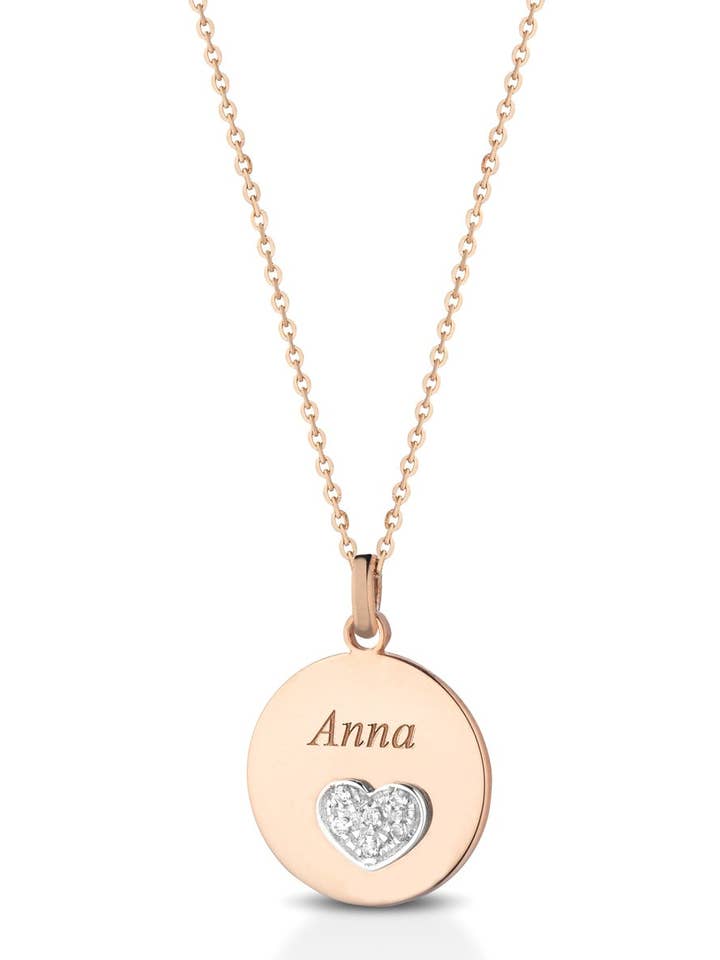 COLLIER AVEC PRÉNOM ET PENDENTIF EN FORME DE CŒUR pour la vente par Melissa jewels
