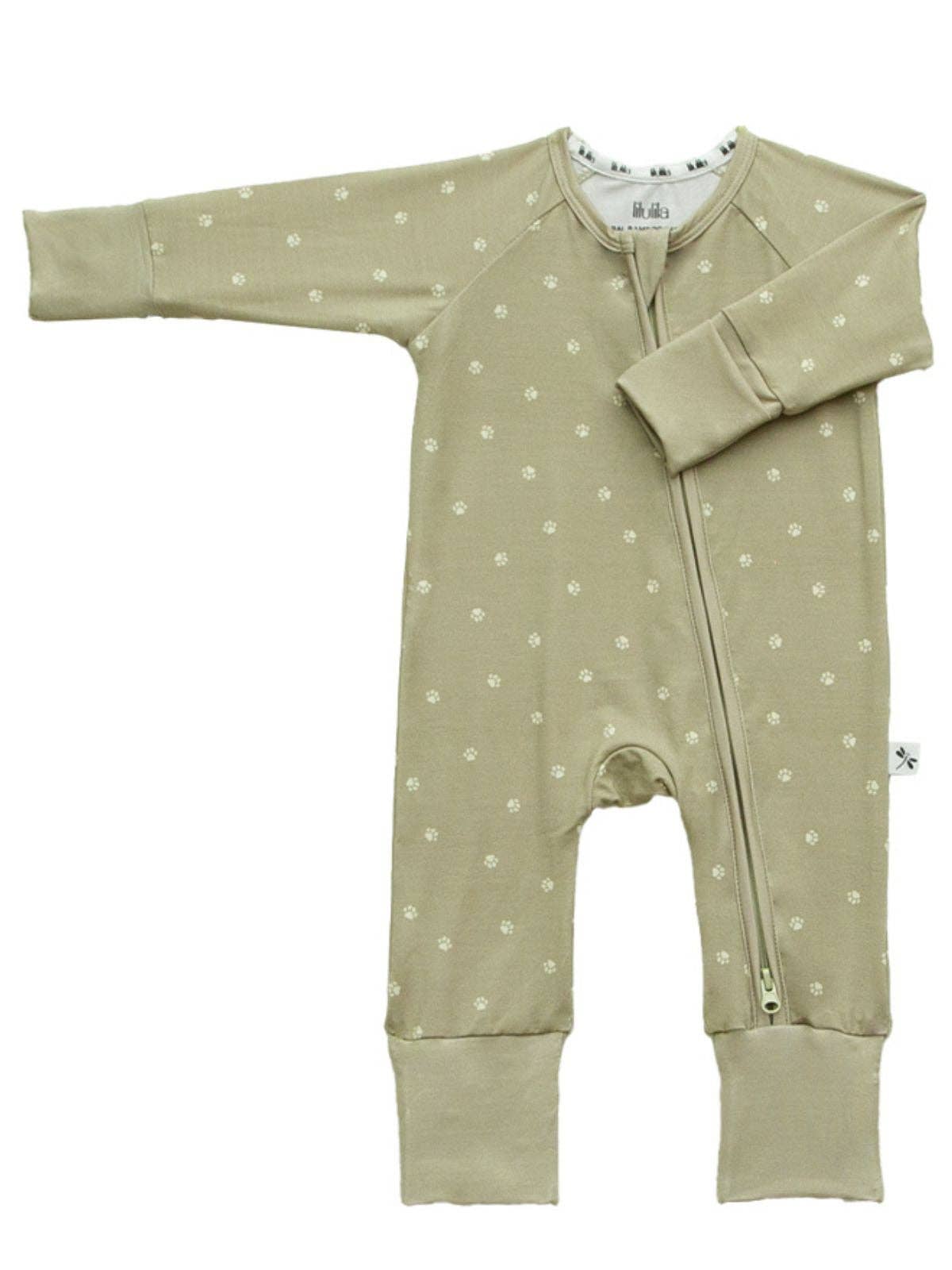 Lilulila - Wholesale Jumpsuit - Baby - Huella de León Mono de Bambú con Cremallera2