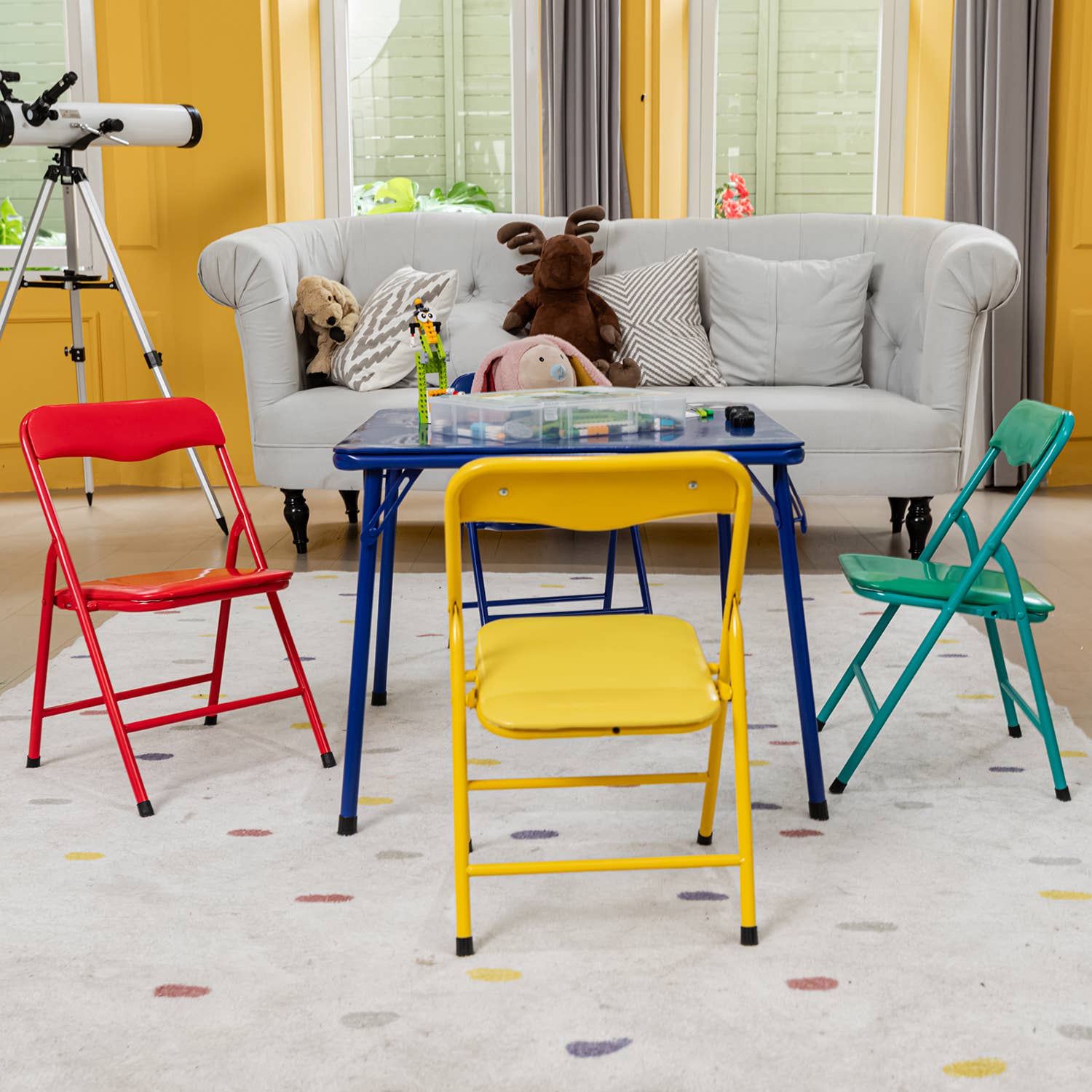HOMYCASA DESIGN INC - Wholesale Chair - Kids - Colorful 5PCS Folding Set Table and 4 chairs for Kids1