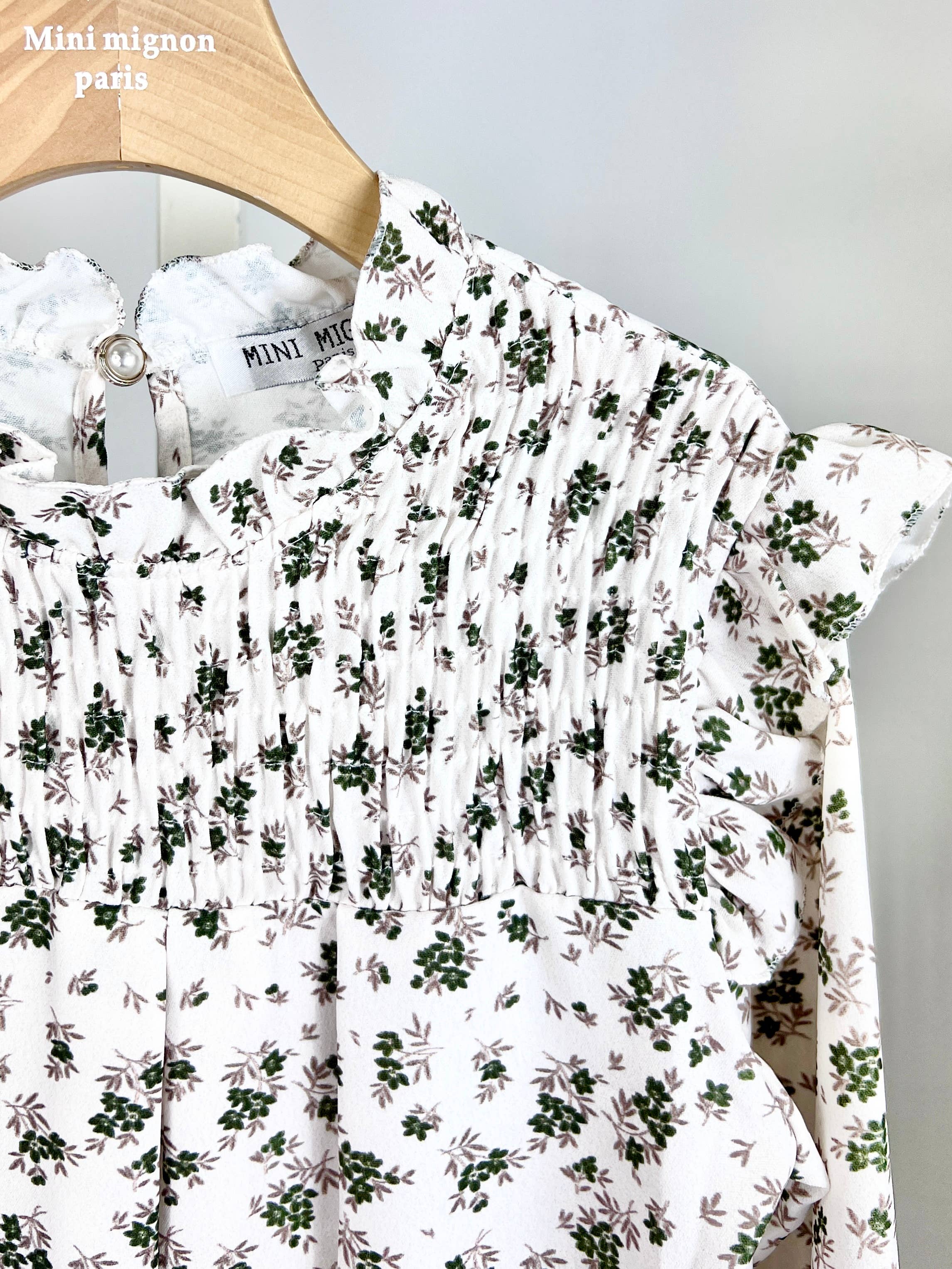 MINI MIGNON PARIS - Vente Chemise – enfant - Top fleuri à volants et manches longues4