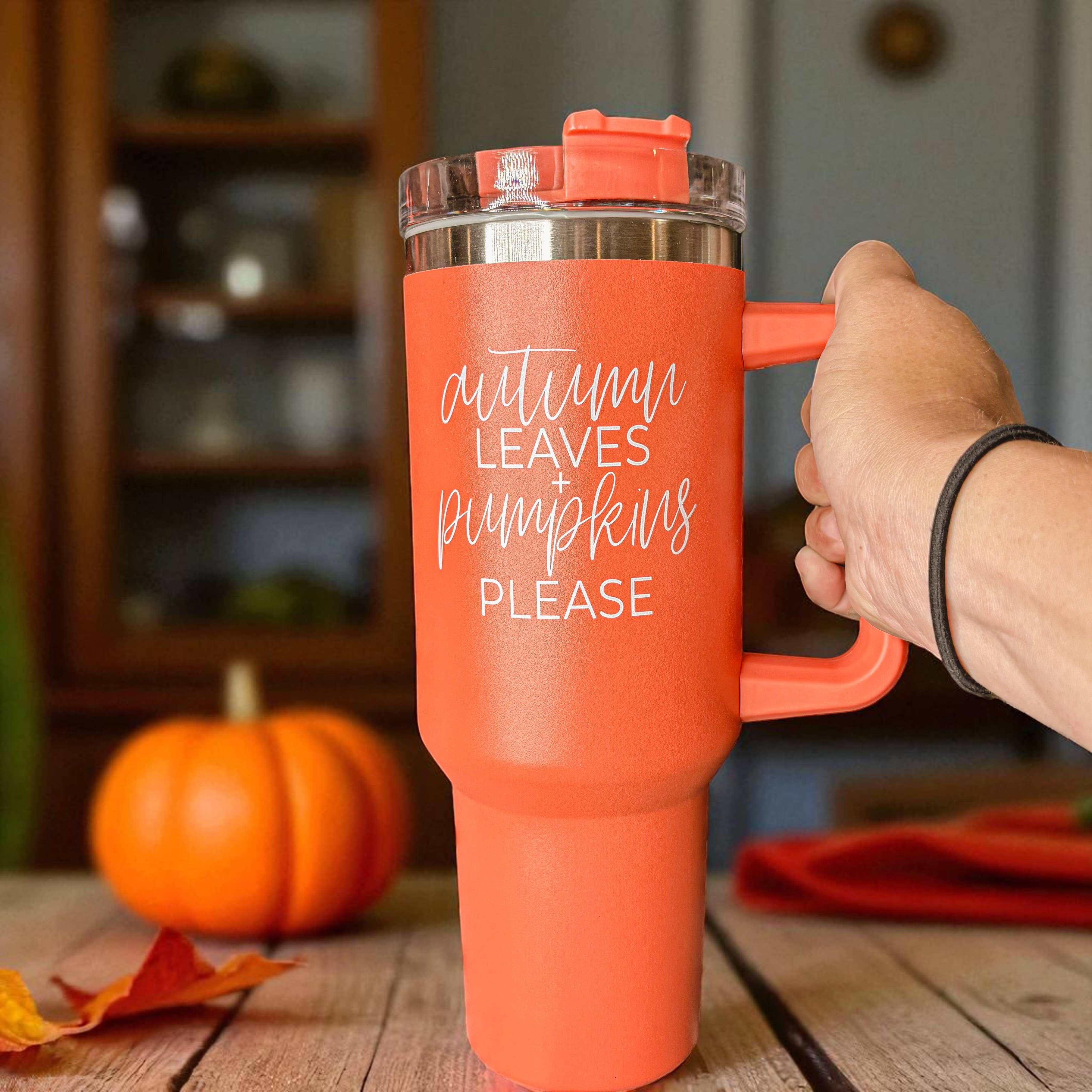 Gia Roma - Wholesale Insulated Mug/Tumbler - Fall Tumblers with Handle & Lid | Modern Autumn Travel Mugs7