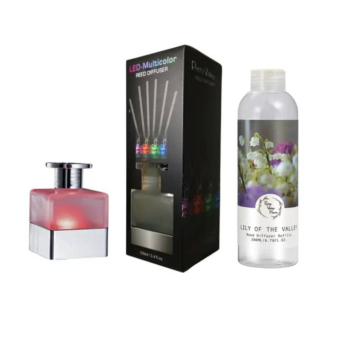 LED Glass Bottle+200ml/6.76Fl oz Replenishment Oil (LOV) Kit for wholesale by Pretty Valley Home