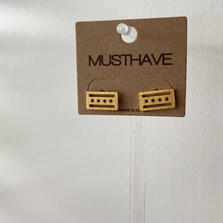 Chicago Flag Earrings for wholesale by musthavemustget