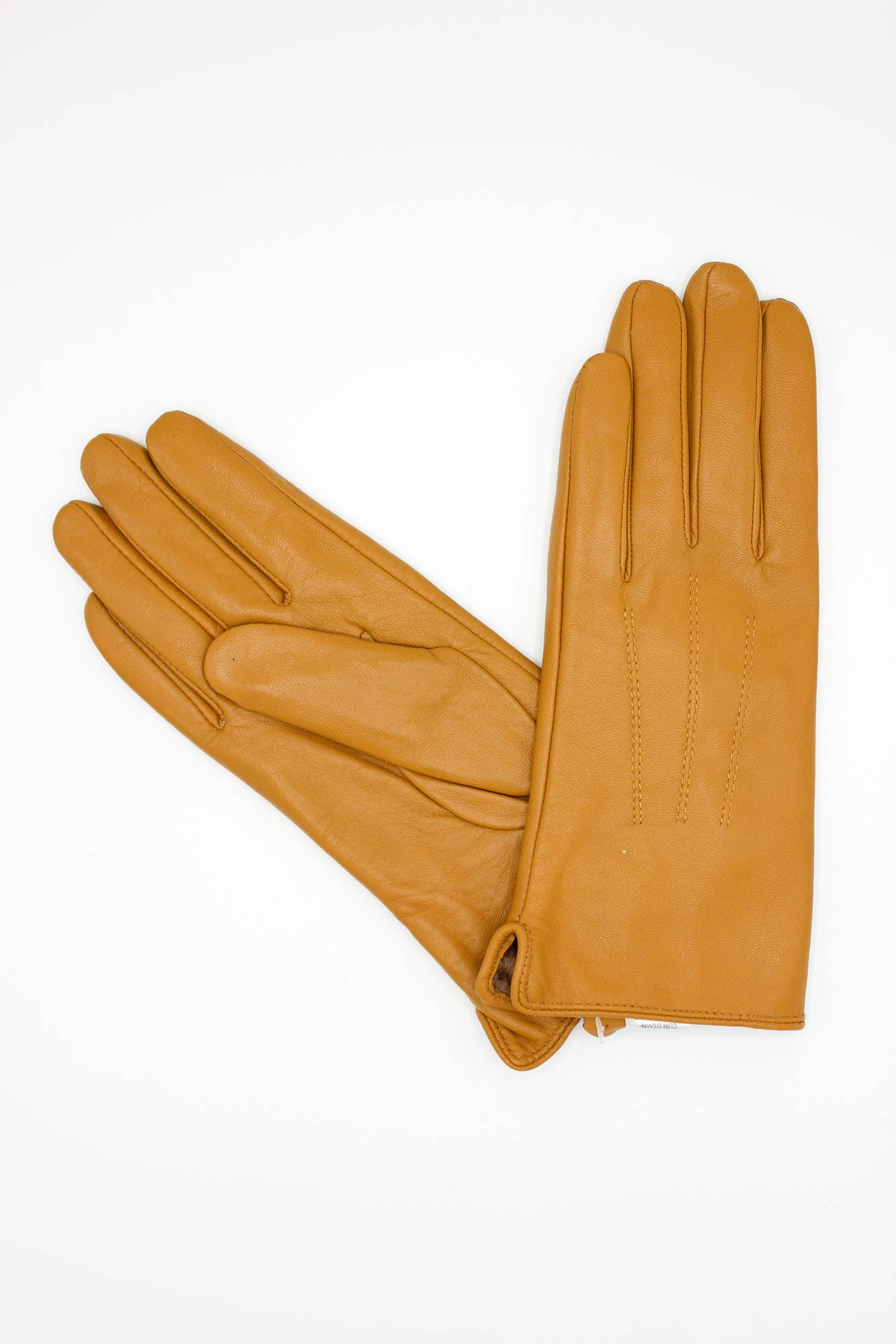 Hologramme Paris - Wholesale Gloves - Women's - Women's Fleece Lined Leather Gloves - Mustard0