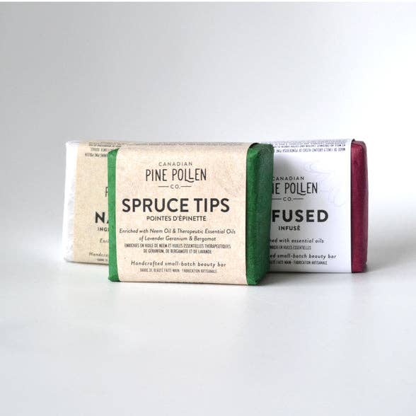 Canadian Pine Pollen Company Ltd. - Wholesale Bar Soap - SOAP - Spruce Tips enriched with Neem oil & Essential oils