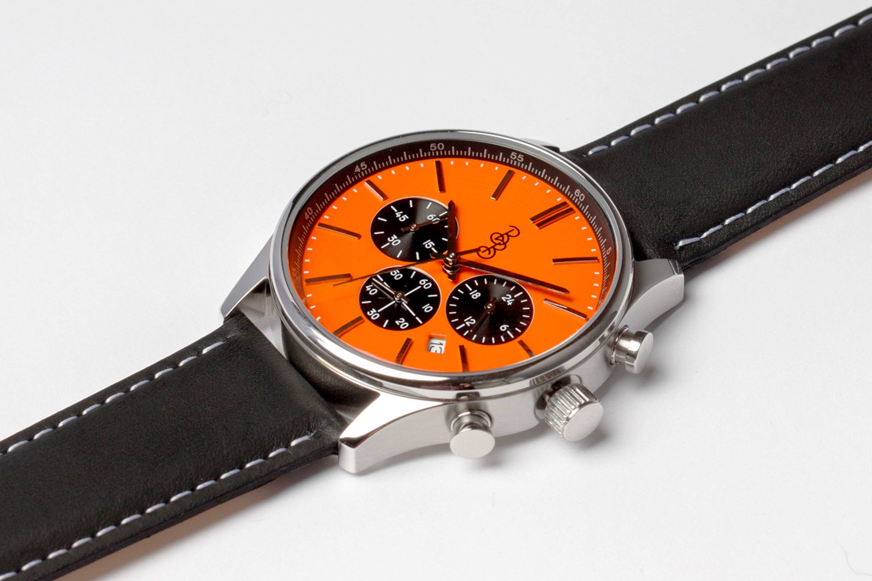 The Beyond Boring Watch Company - Wholesale Wrist Watch - Men's - Orange and Black Chronograph5
