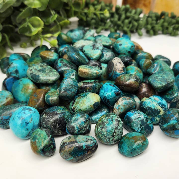Meraki Gemstones - Wholesale Spiritual Stone/Crystal - Chrysocolla Tumbled Semi- Precious Gemstone (20-28mm)