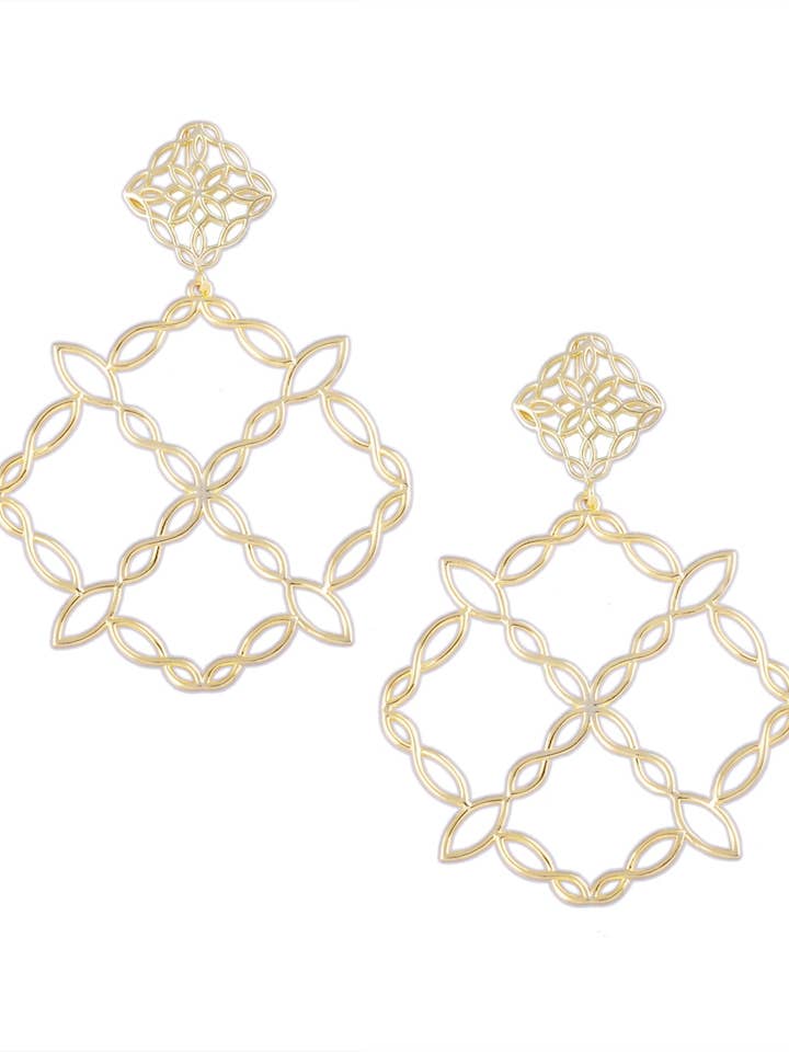 Bloom Statement øreringe i guld for engroshandel hos Natalie Wood Designs